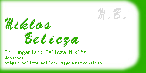 miklos belicza business card